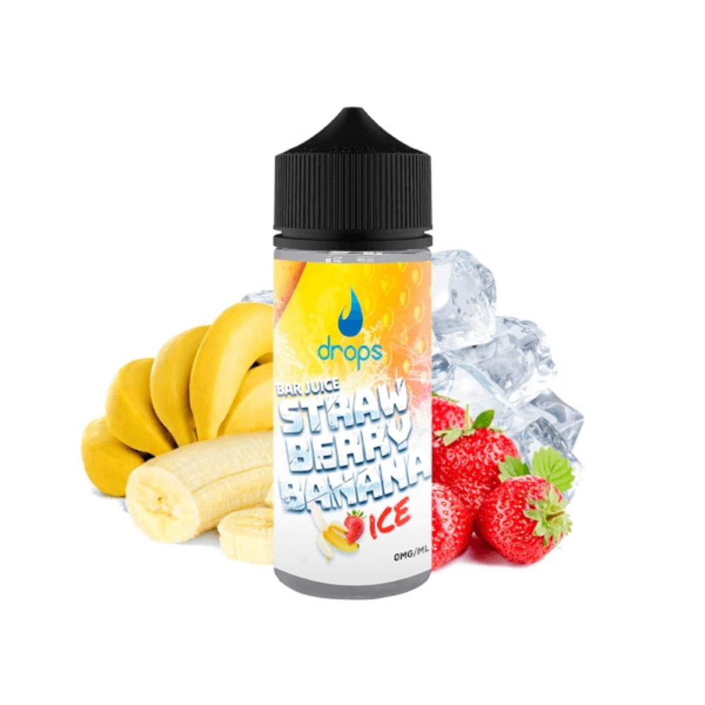 AROMA DROPS BAR JUICE STRAWBERRY BANANA ICE CONCENTRADO 60ML (LONGFILL)