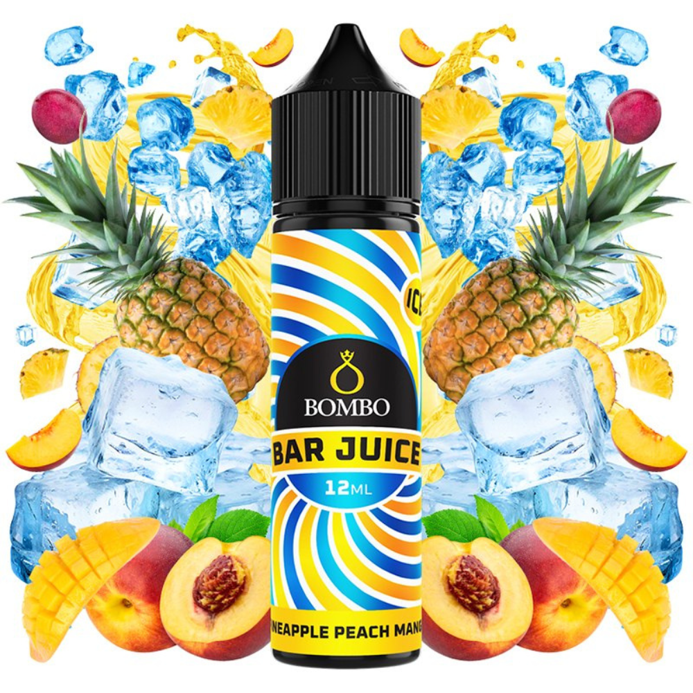 AROMA BAR JUICE BY BOMBO PINEAPPLE PEACH MANGO ICE  12ML (LONGFILL)