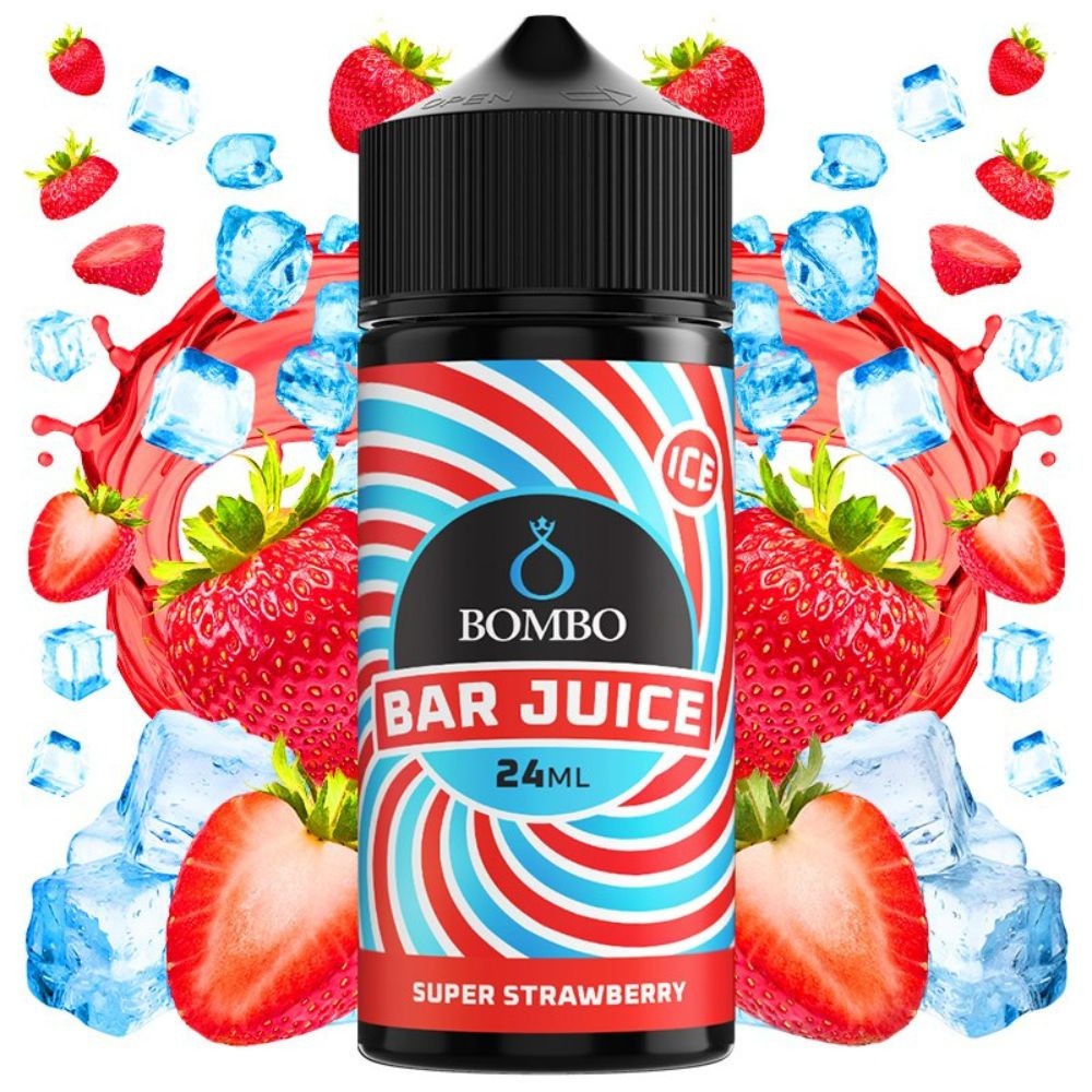 AROMA BAR JUICE BY BOMBO SUPER STRAWBERRY SIN FRESCOR 24ML/120(LONGFILL)
