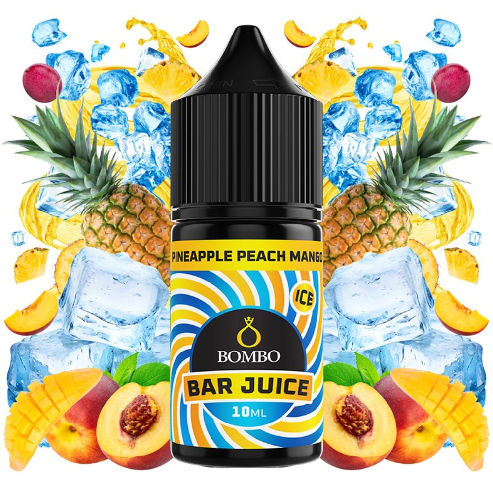 AROMA BAR JUICE BY BOMBO PINEAPPLE PEACH MANGO ICE 10ML (MINILONGFILL)