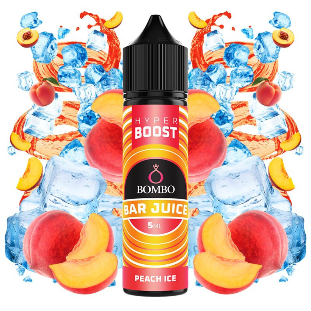 AROMA BOMBO BAR JUICE HYPER BOOST PEACH ICE 5ML/60 (LONGFILL)
