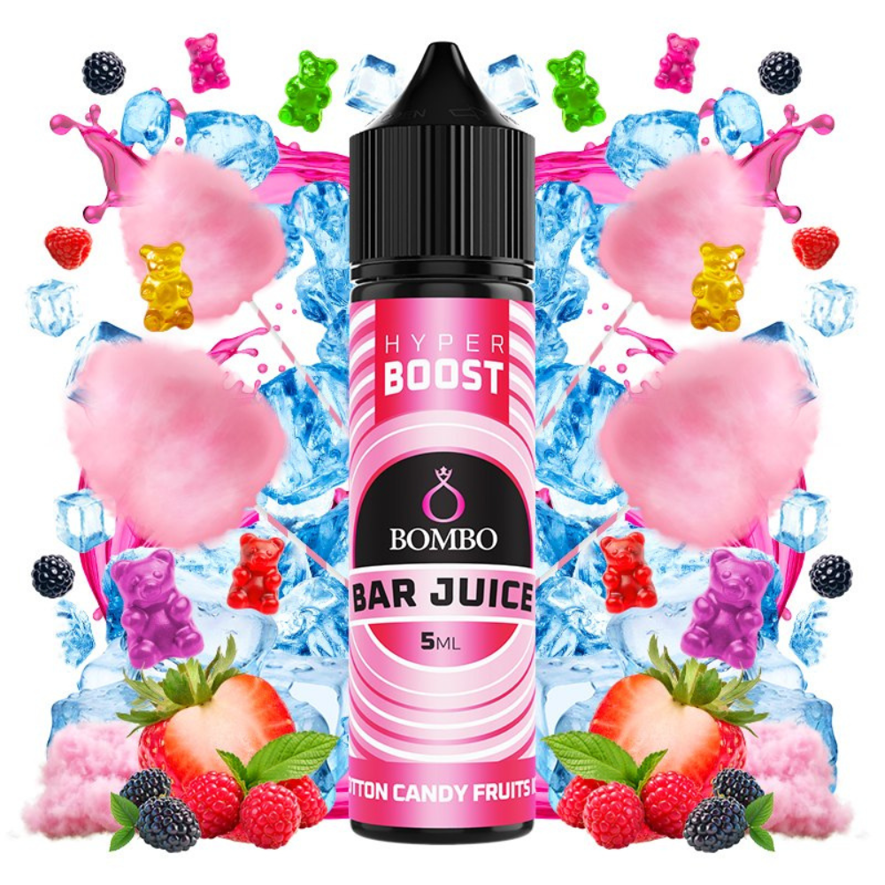 AROMA BOMBO BAR JUICE HYPER BOOST COTTON CANDY FRUITS ICE 5ML/60 (LONGFILL)
