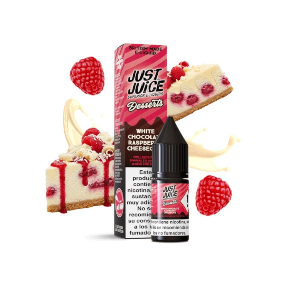 JUST JUICE DESSERTS SALTS WHITE CHOCOLATE RASPBERRY CHEESECAKE