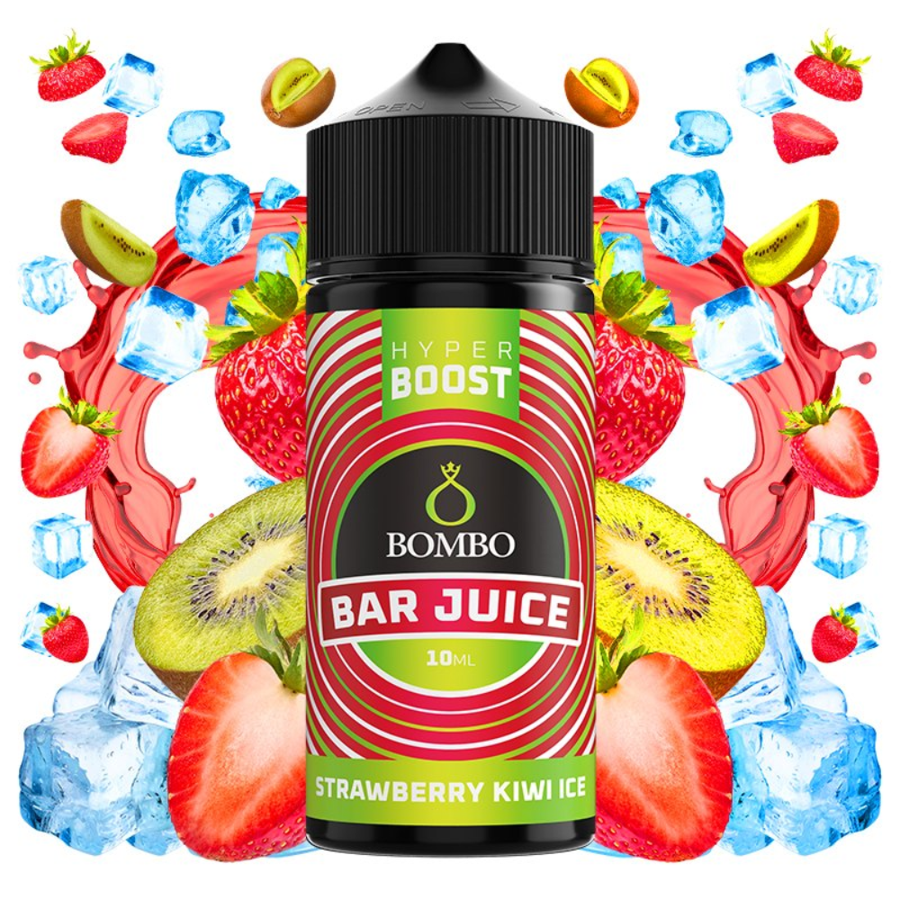AROMA BOMBO BAR JUICE HYPER BOOST STRAWBERRY KIWI ICE 10ML/120 (LONGFILL)