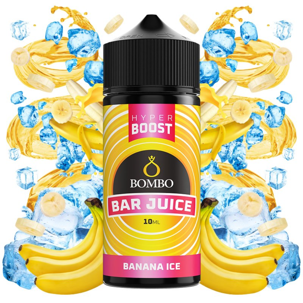 AROMA BOMBO BAR JUICE HYPER BOOST BANANA ICE 10ML/120 (LONGFILL)