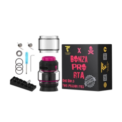 THUNDER CLOUD X VAPING BOGAN BONZA PRO RTA BLACK PINK LIMITED EDITION ATOMIZADOR