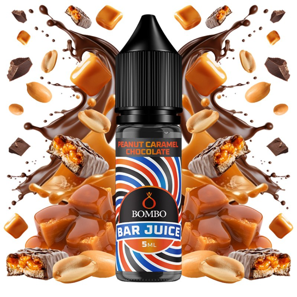 AROMA BAR JUICE BY BOMBO PEANUT CHOCOLATE CARAMEL 5ML/15 (MINILONGFILL)