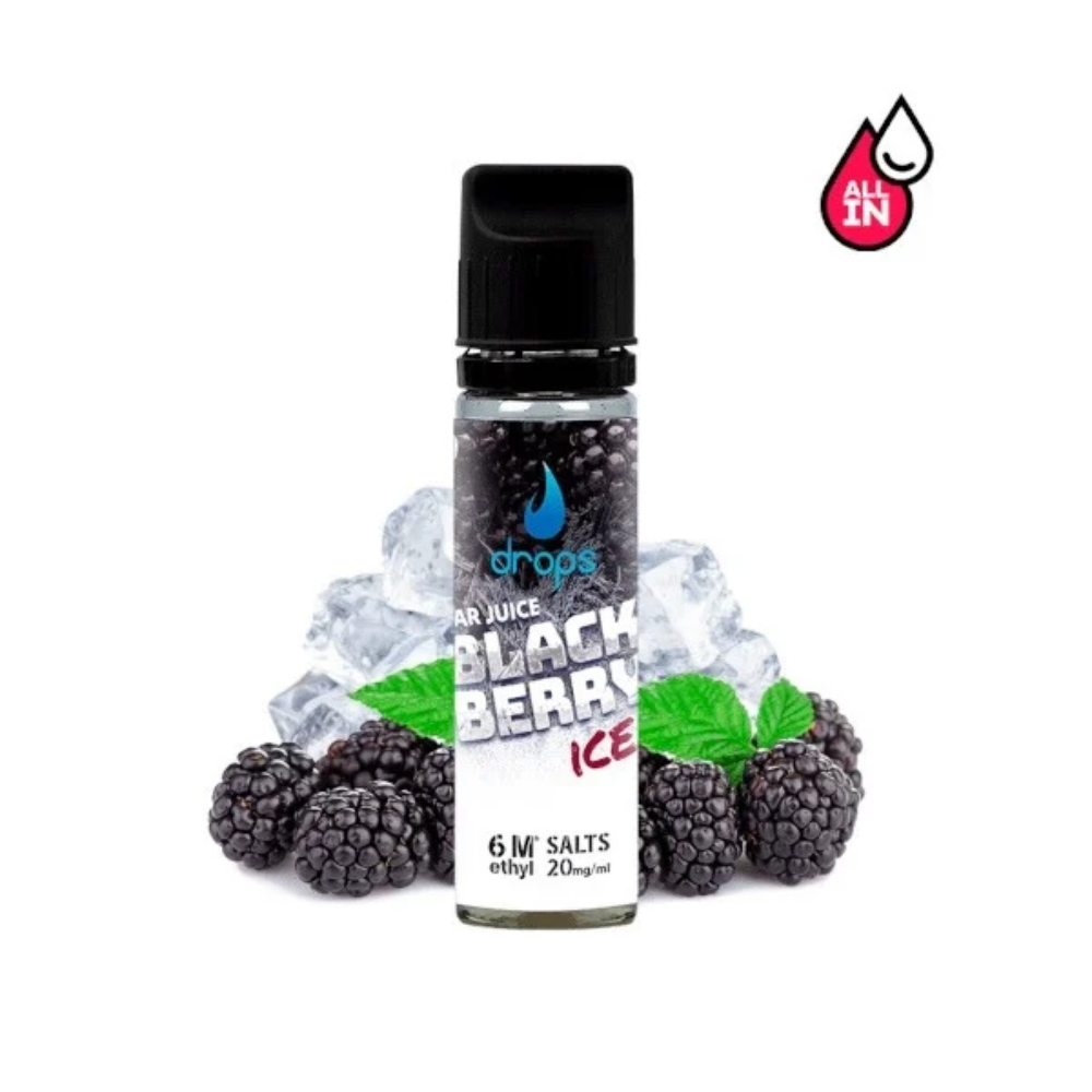 AROMA DROPS ALL IN BLACK BERRY ICE 10ML/60 20MG (LONGFILL)